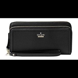 Kate Spade Anita black leather wristlet (NEW)